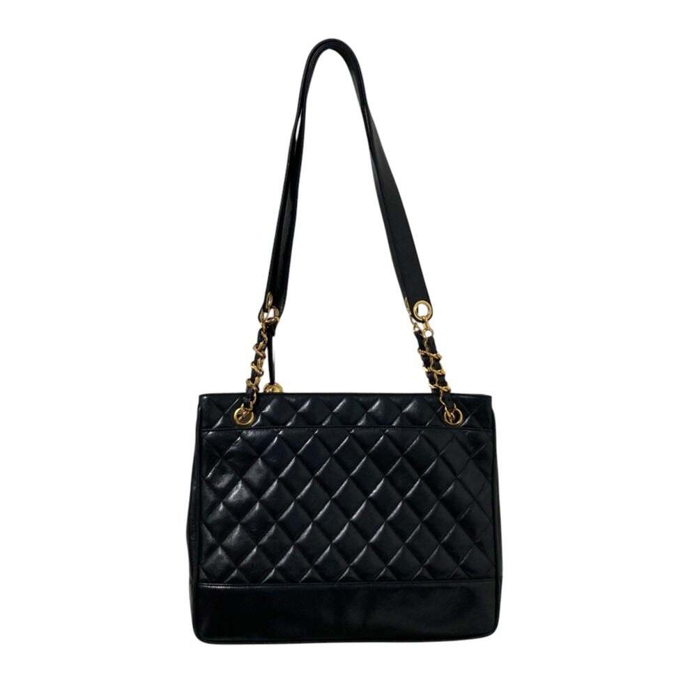 CHANEL Black Lambskin Leather Shoulder Bag - Picture 3 of 16